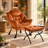 Fauteuil avec repose-pied orange