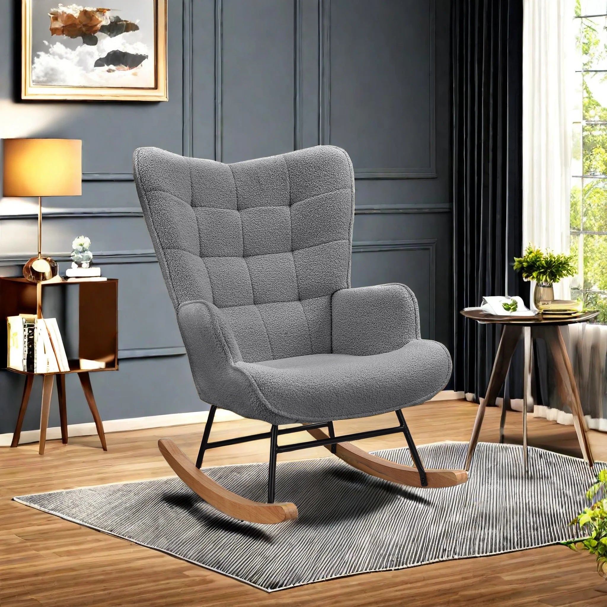 Fauteuil à bascule Rocking Chair gris