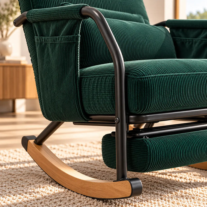 Fauteuil à bascule XXL inclinable vert
