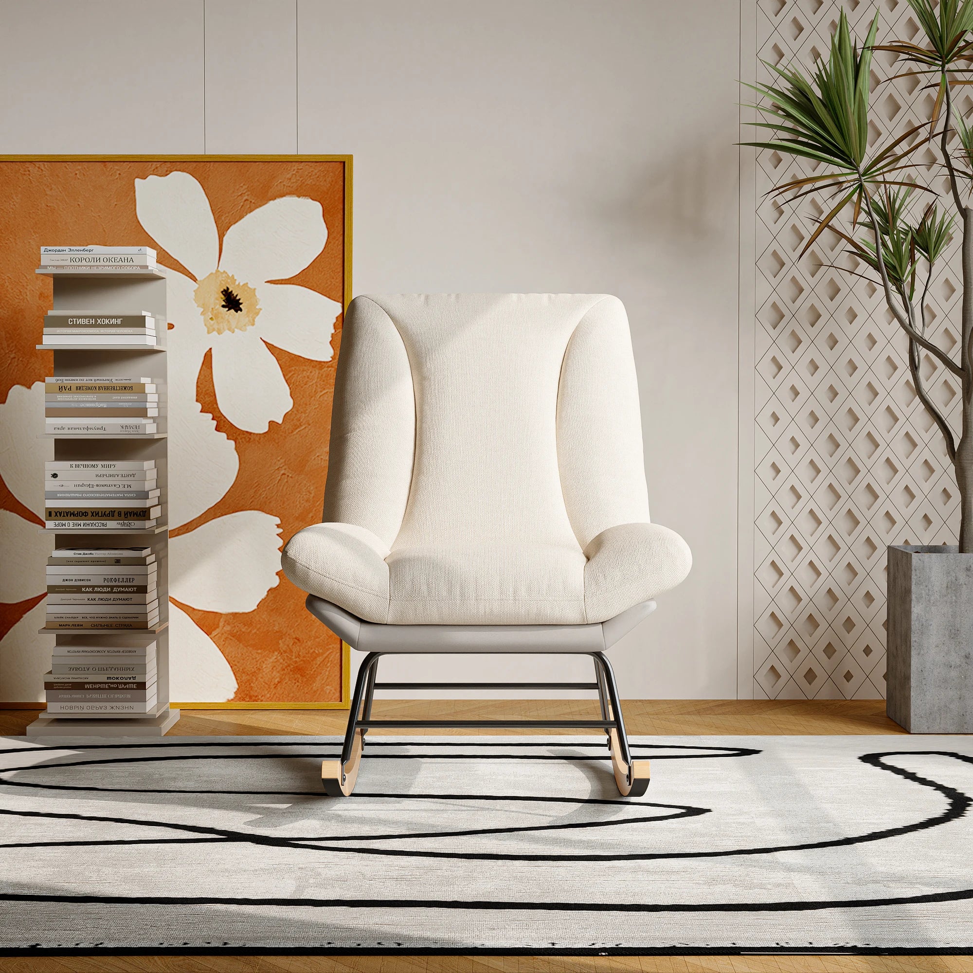Fauteuil à bascule allaitement blanc