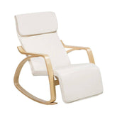 Fauteuil bascule tendance beige, confortable et moderne, idéal pour la détente dans un intérieur chic et contemporain.