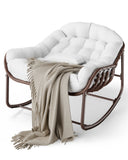 Fauteuil à bascule cocon en rotin blanc