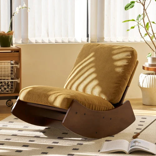 Fauteuil à bascule design contemporain jaune