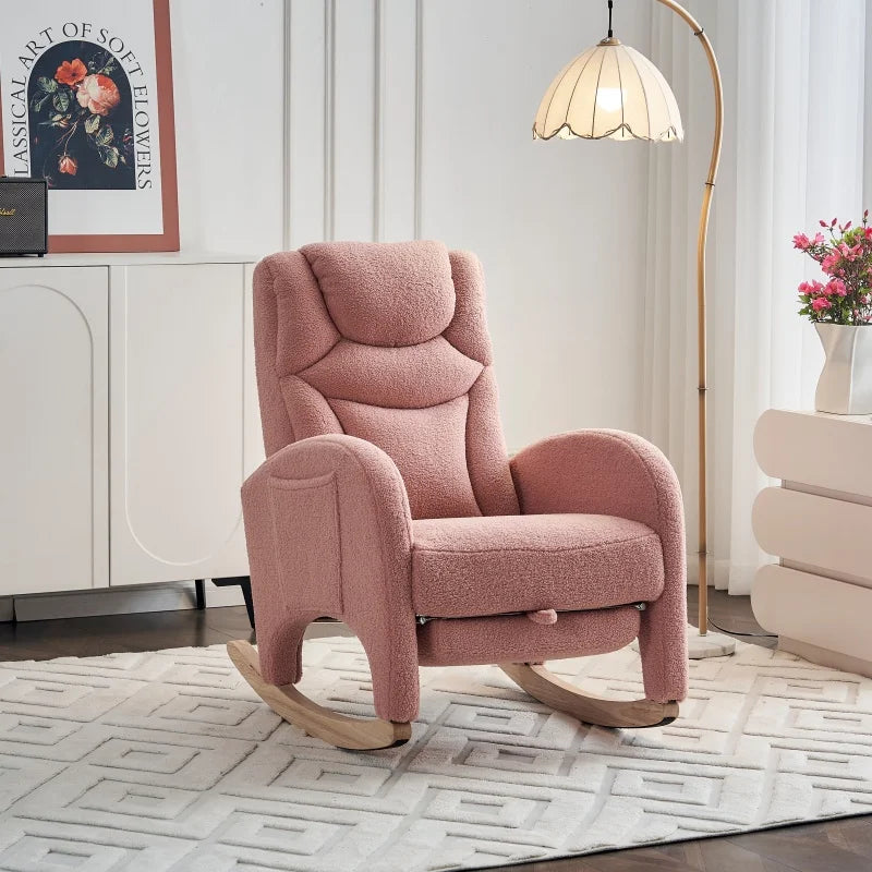 Fauteuil à bascule design rose