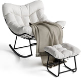 Fauteuil à bascule oversize avec repose-pieds