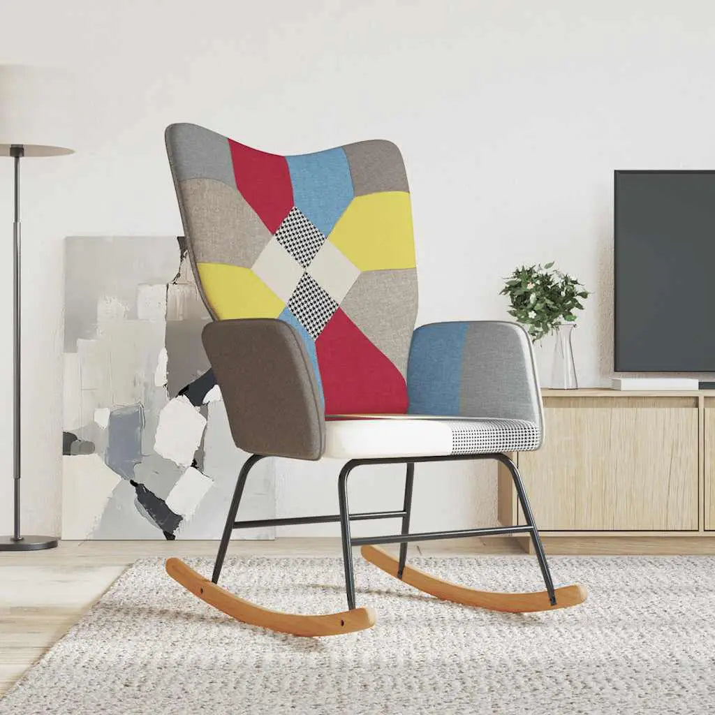 Fauteuil à bascule patchwork multicolors