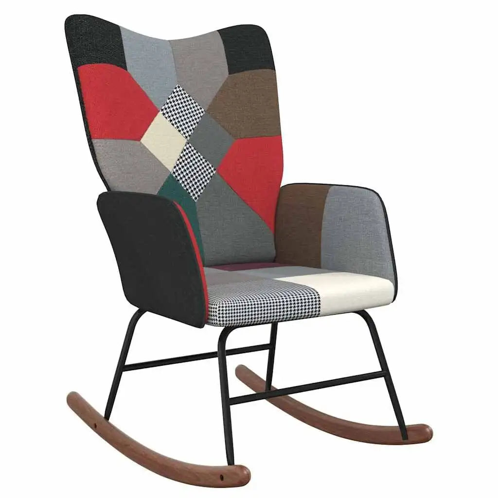 Fauteuil à bascule patchwork noir
