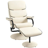 Fauteuil de relaxation avec pouf, siège rembourré confortable, inclinable, idéal pour salon ou chambre.