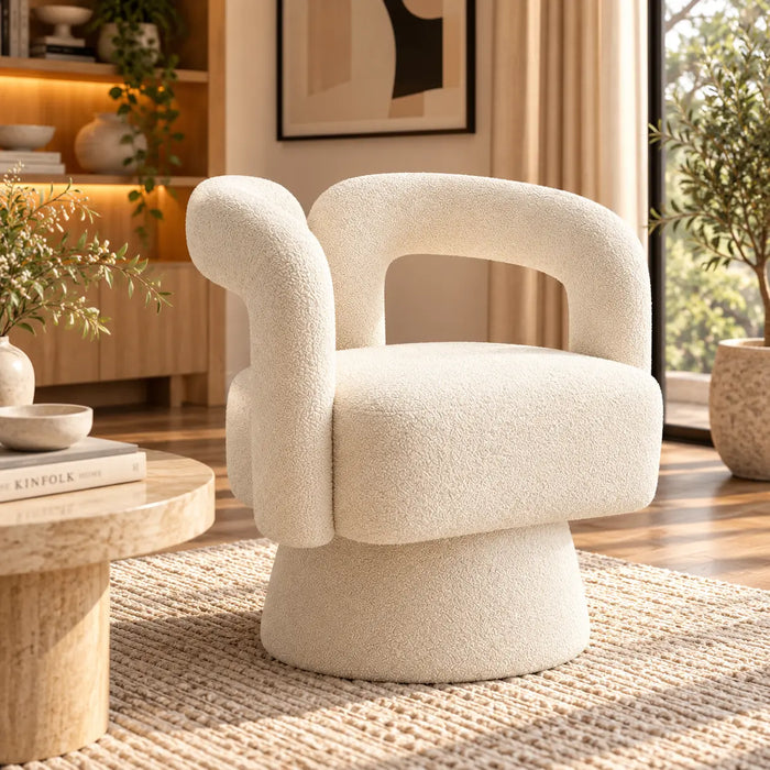 Fauteuil pivotant design italien blanc