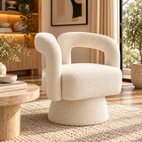 Fauteuil pivotant design italien blanc