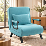 Fauteuil convertible 1 place avec oreiller bleu