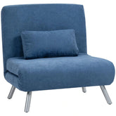 Fauteuil convertible clic-clac 3-en-1 en tissu gris, design moderne, idéal pour salon ou chambre, par Cazamoon.com.