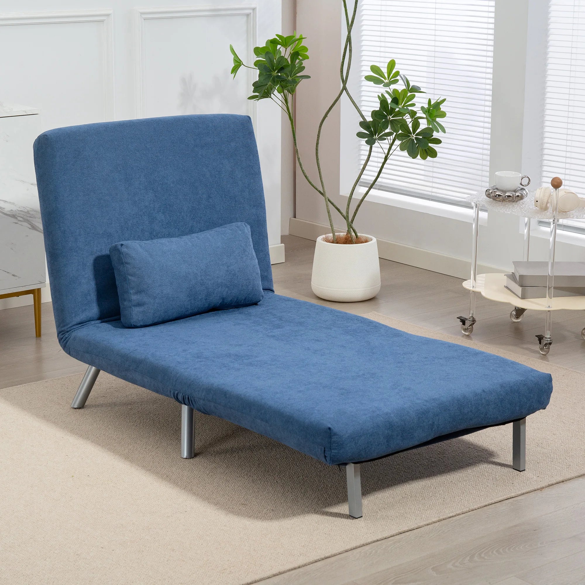 Fauteuil convertible clic-clac bleu
