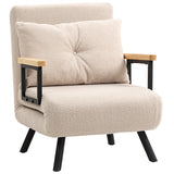 Canapé-lit pliable 4 en 1, convertible avec dossier réglable et oreiller, dimensions 63x73x81 cm.