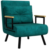 Fauteuil 3-en-1 en velours vert avec dossier ajustable