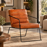Fauteuil en cuir véritable style industriel