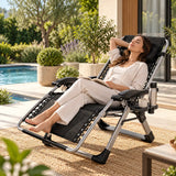 Fauteuil de jardin inclinable gris