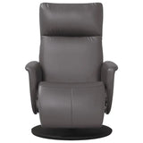 Fauteuil ergonomique gris en synthétique avec repose-pieds, design facile à nettoyer, chaise confortable de Cazamoon.com