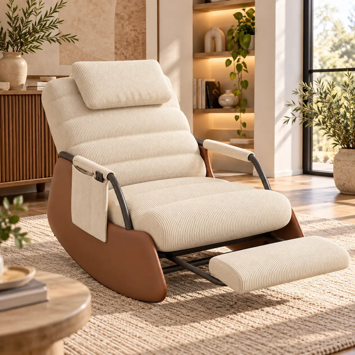 Fauteuil design à Bascule avec Repose-Pieds