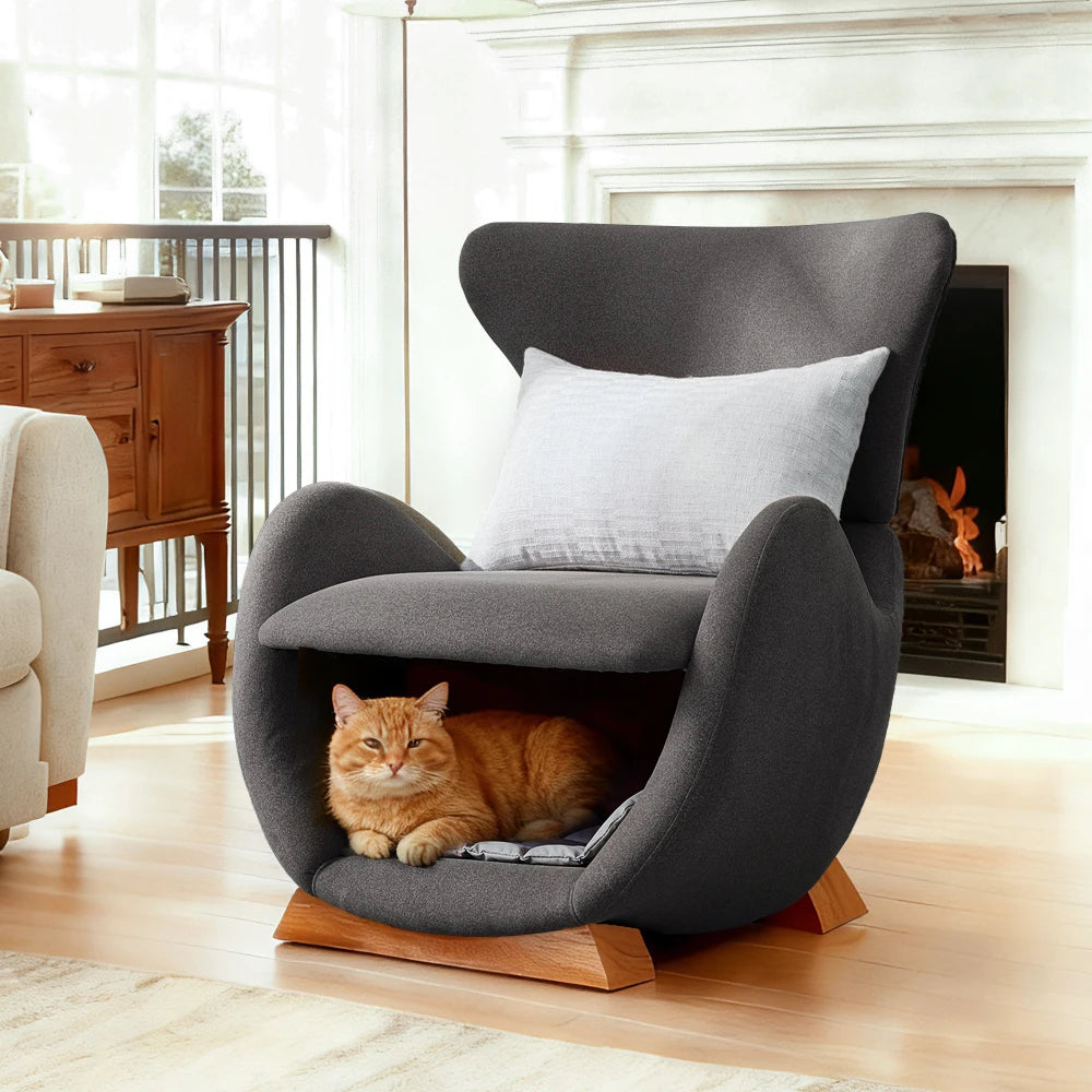 Fauteuil design avec niche pour chat