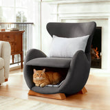 Fauteuil design avec niche pour chat