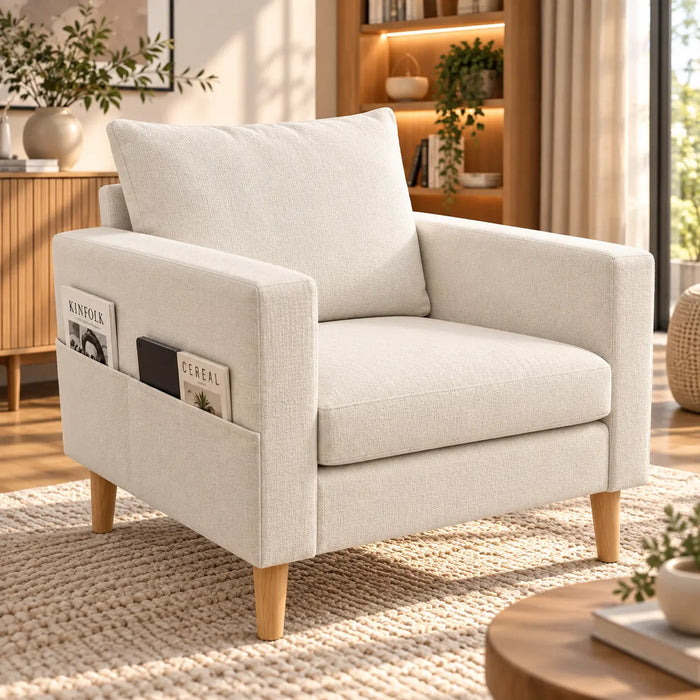 Fauteuil design beige