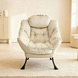 Fauteuil design blanc avec repose-pied