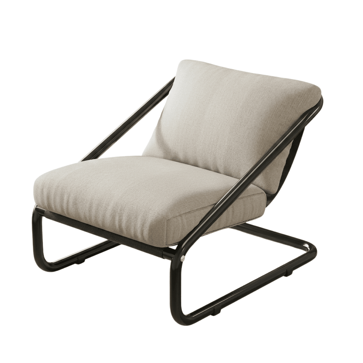 Fauteuil moderne pour salon en tissu gris clair, design élégant et contemporain, assise confortable, par Cazamoon.com