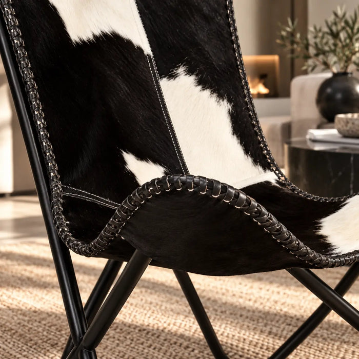 Fauteuil en cuir de vachette