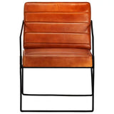Fauteuil en cuir véritable marron
