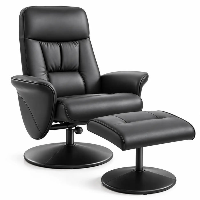Fauteuil TV pivotant et son repose-pieds