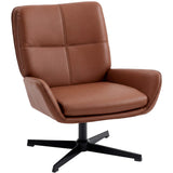 Chaise pivotante Homcom en PU rembourré avec accoudoirs, assise confortable et pieds en métal, pour salon ou chambre.