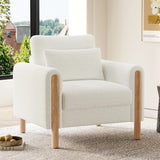 Fauteuil moderne et confortable de relaxation avec coussin épais et tapisserie douce, idéal pour le salon.