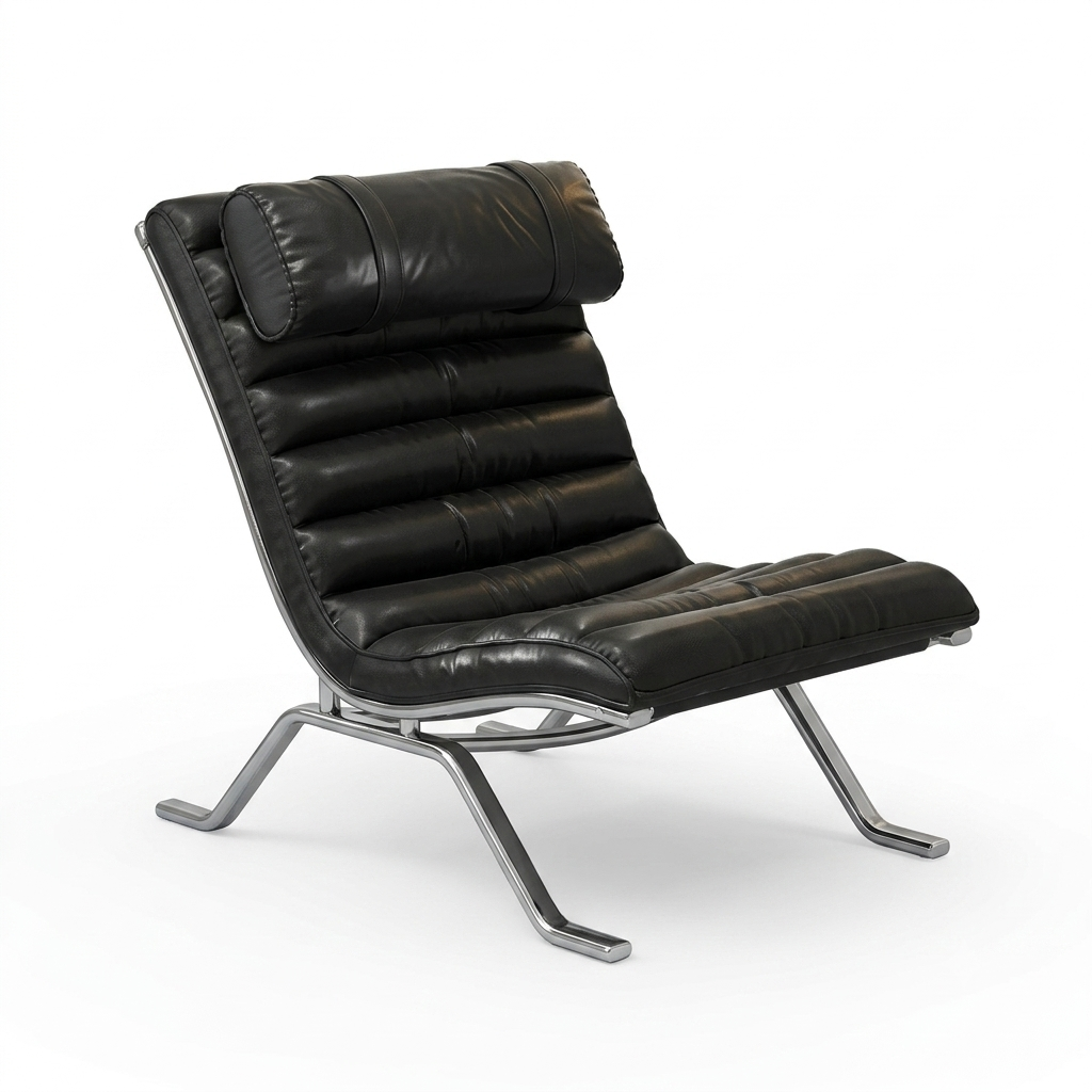 Fauteuil lounge vintage aspect cuir