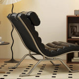Fauteuil lounge vintage aspect cuir noir