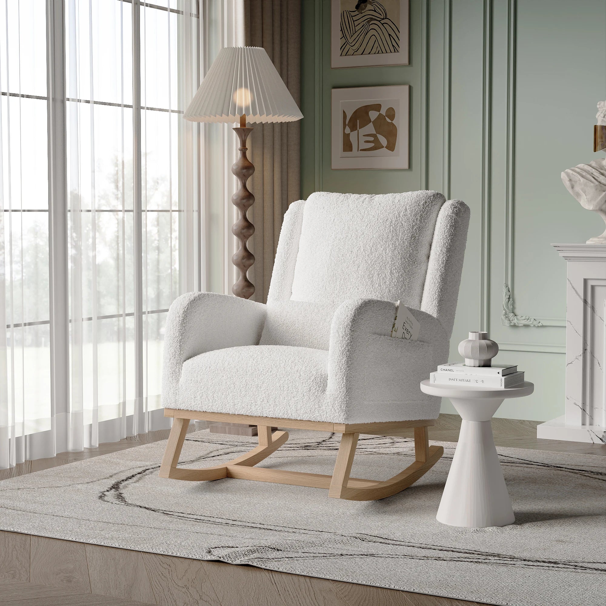 Fauteuil relax à bascule blanc