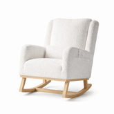 Fauteuil relax à bascule blanc de Cazamoon.com avec coussin rembourré pour un confort optimal.