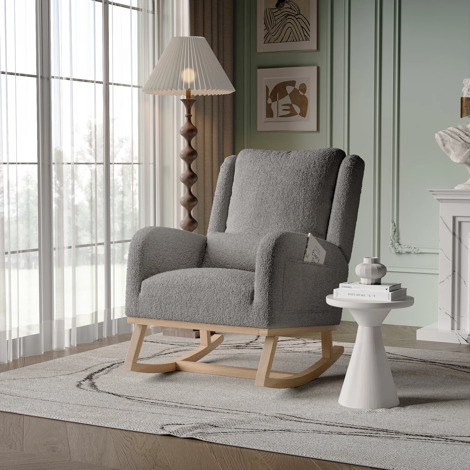 Fauteuil relax à bascule gris