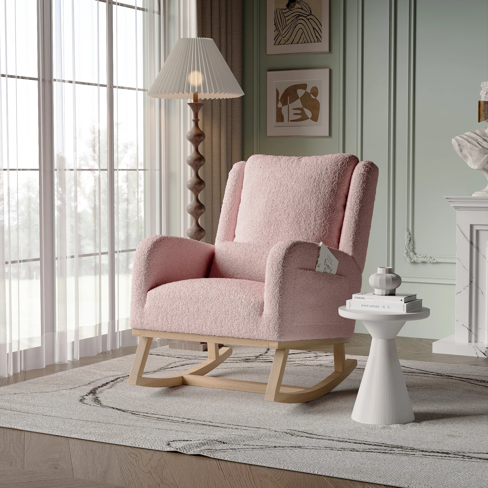 Fauteuil relax à bascule rose