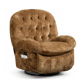 Fauteuil relax pivotant et inclinable noir de Cazamoon.com, avec coussin confortable et surface en tissu doux.