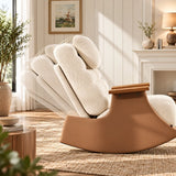 Fauteuil rocking chair inclinable velours côtelé