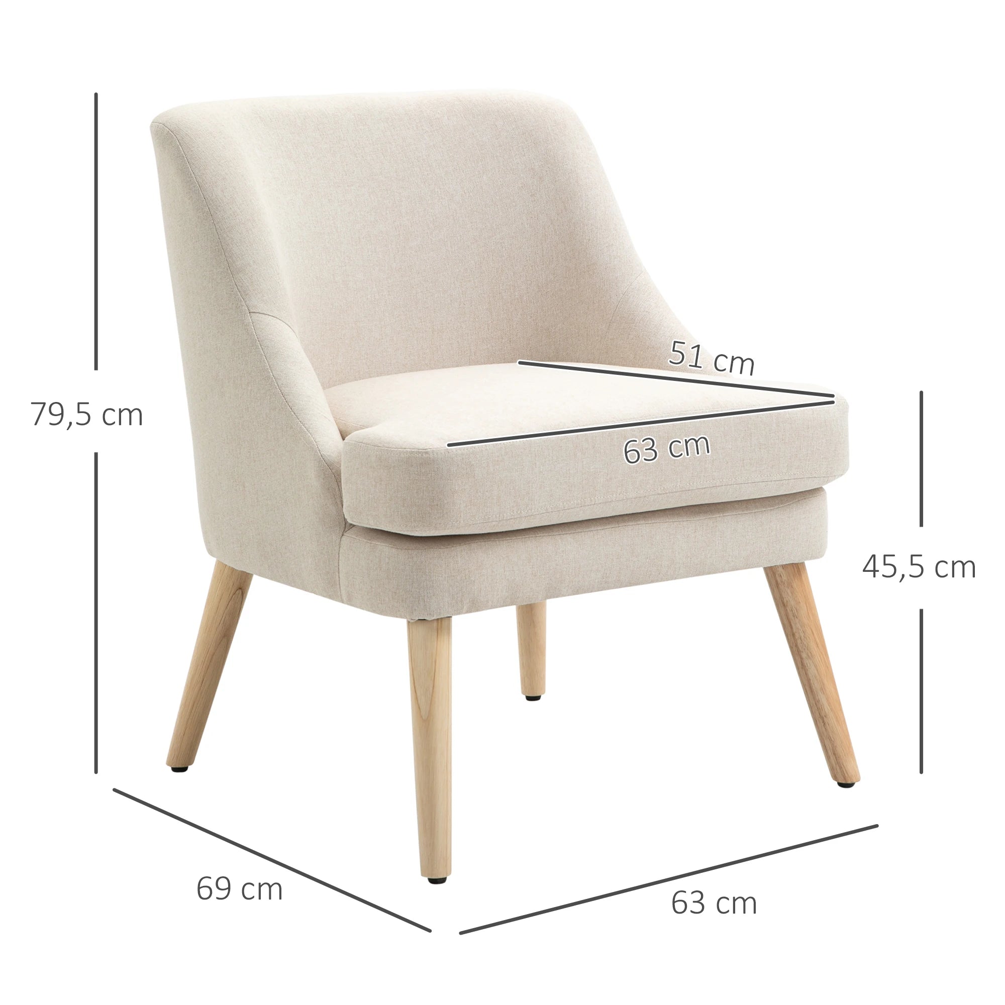 Fauteuil scandinave beige