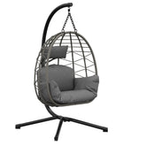 Fauteuil suspendu Œuf en rotin avec pied