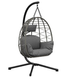 Fauteuil suspendu Œuf en rotin avec pied