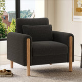Fauteuil moderne confortable avec coussin épais et tissu doux, fauteuil simple pour se détendre dans le salon.