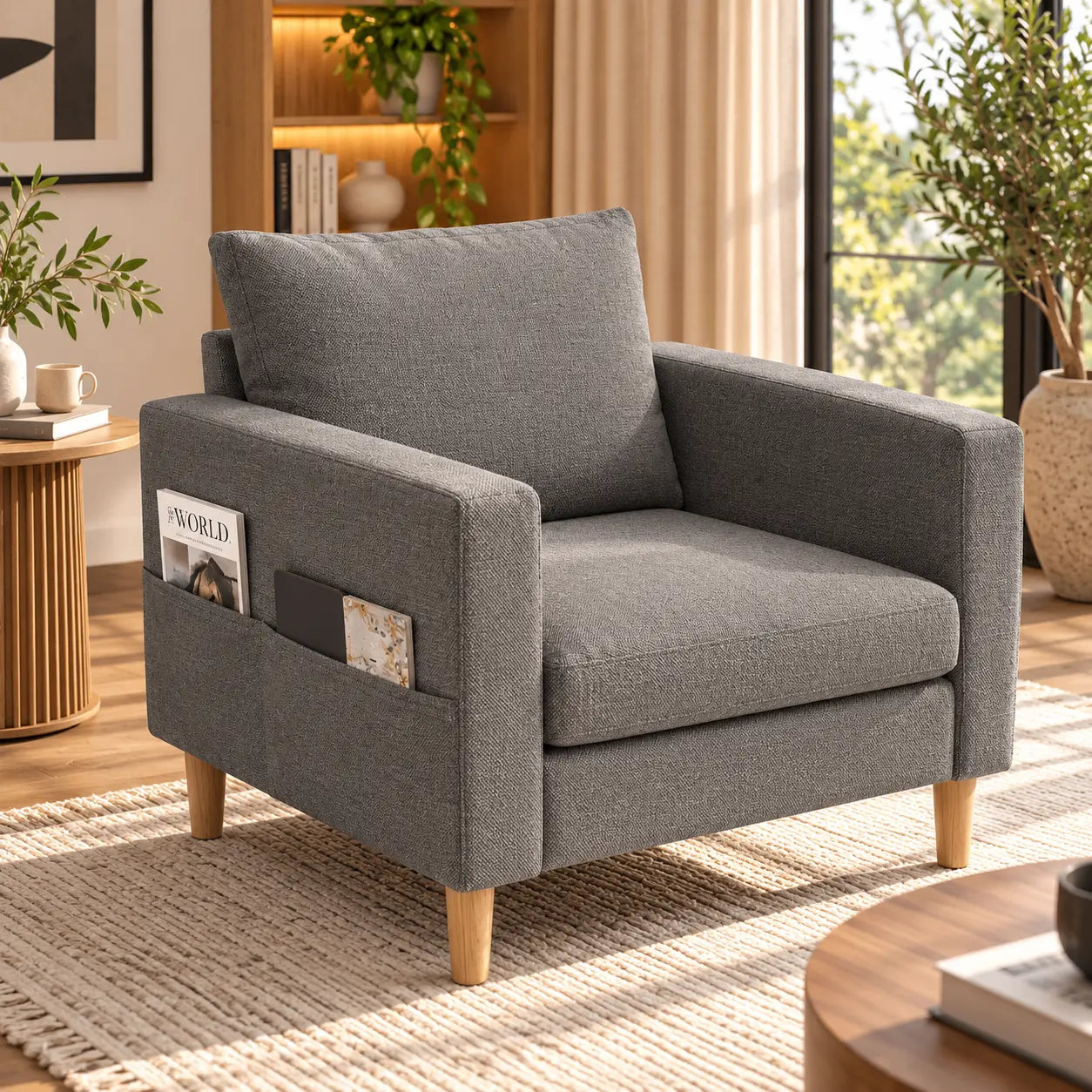 Fauteuil moderne design gris