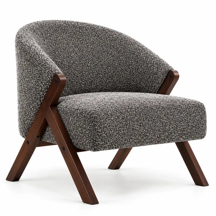 Fauteuils blanc mid-century pieds en bois foncé