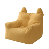 Fauteuil enfant jaune en tissu, design confortable et coloré, idéal pour chambre d'enfant, par Cazamoon.com.