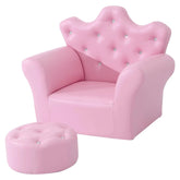 Fauteuil pour enfant Reine rose de Cazamoon.com, siège confortable avec coussin rose et design royal pour chambre d'enfant.