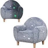 Fauteuil enfant phosphorescent en tissu, avec lumière douce, conçu pour enfants, par Cazamoon.com.